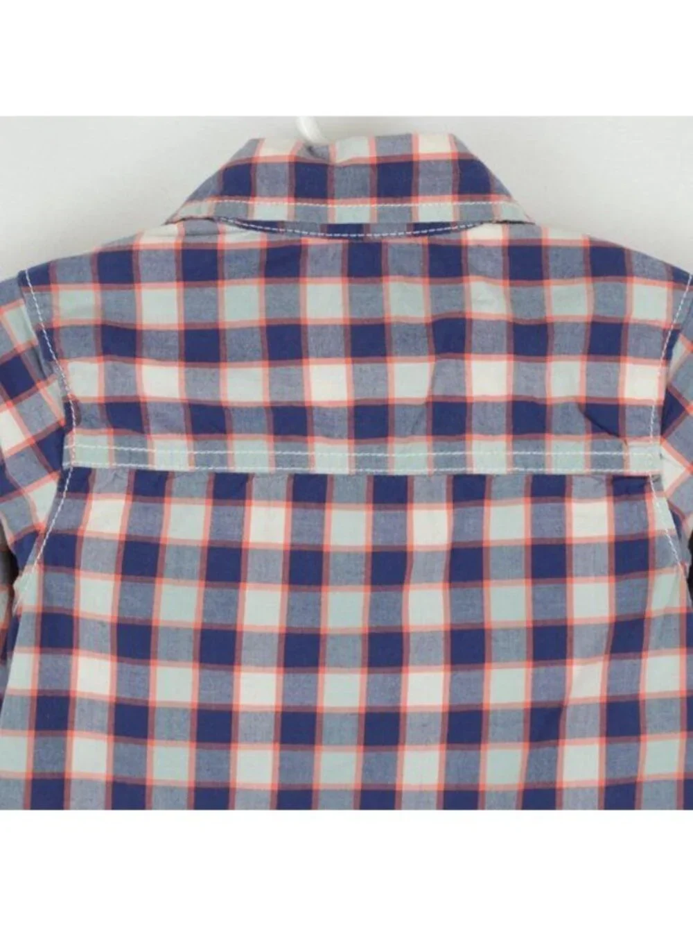 OshKosh B'Gosh Boys Size 4 Blue Orange Plaid Casual Long Sleeve Button Up Shirt